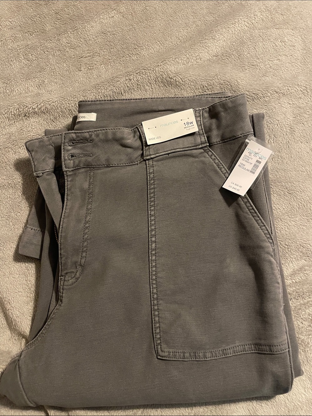 Maurices Women's Cropped Utility Pants - Gray